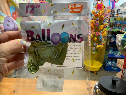 Ballooons verde metalico 12” 6 pcs