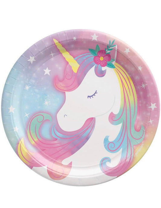 7” plate unicorn 8pcs