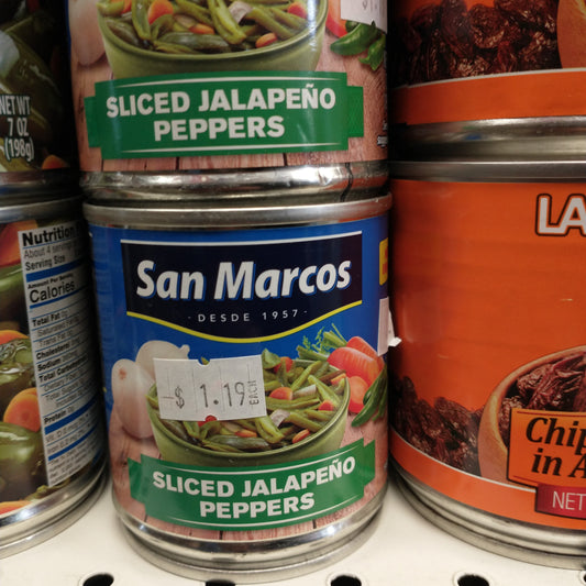 San marcos sliced jalapenos 7oZ