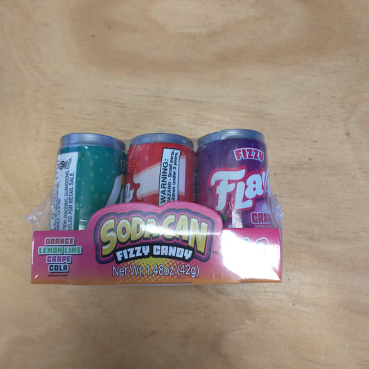 Soda can fizzy candy 6pc